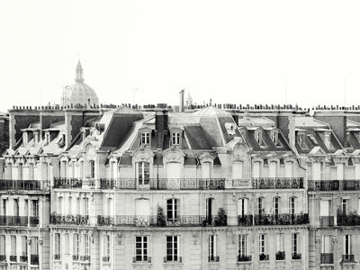 Black And White Photo Of Classic Paris Building