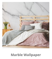 Marble Wallpaper Behind Bed