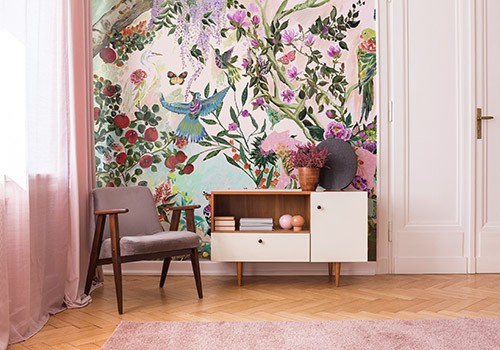 It's A Jungle Out There Wall Mural in living room