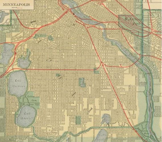 Vintage map of Minneapolis 