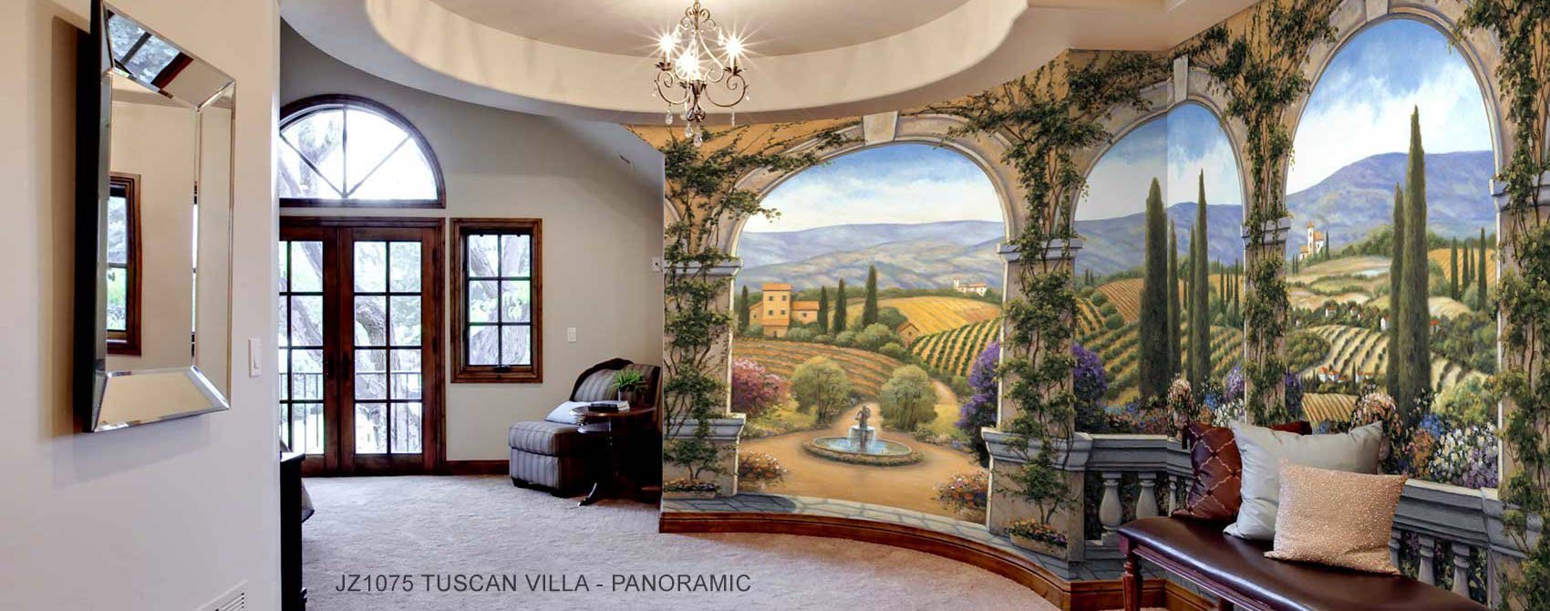 Tuscan Villa mural in senior living