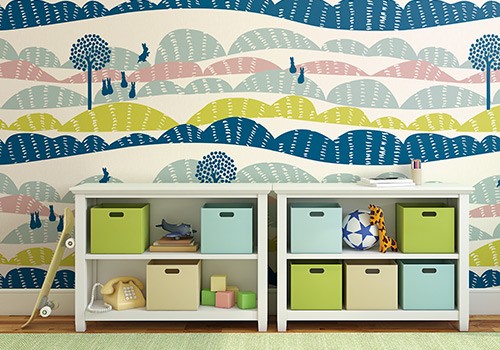 Rolling Hills Wallpaper in daycare center