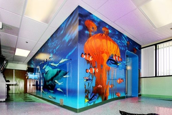Underwater Scene Wall Murals In A Medical Facility