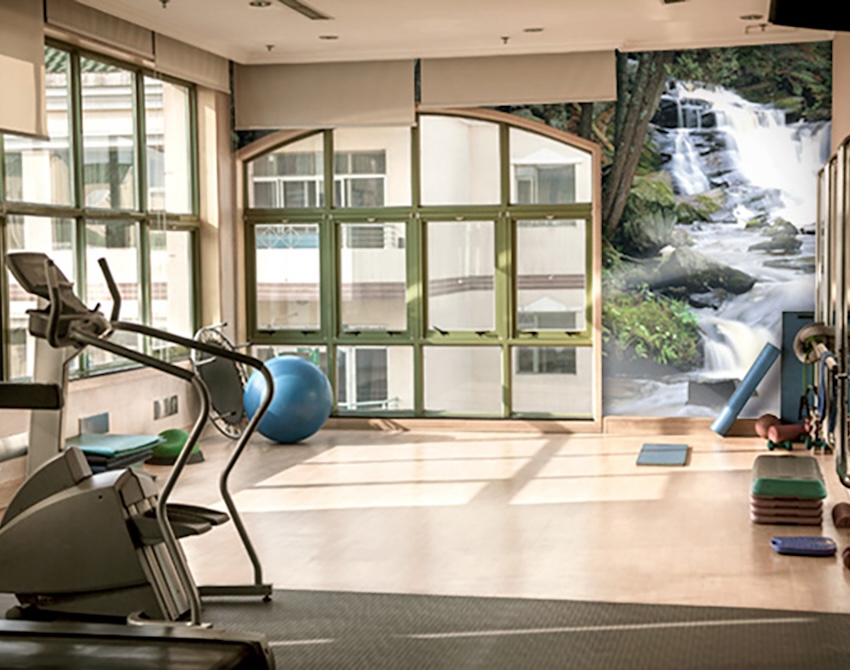 Dancing Waters Waterfall Wall Mural in Gym