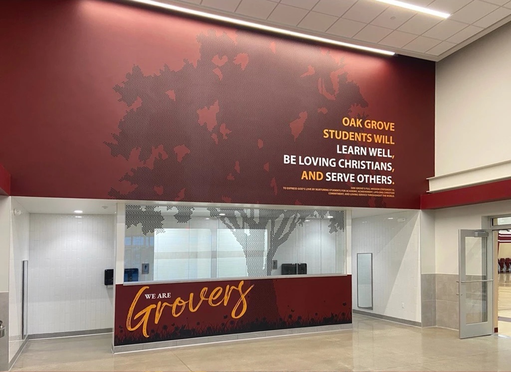 Quote Wall Mural in Foyer of School