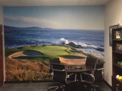 Pebble Beach Golf Links - 7th Hole Wallpaper Mural in office