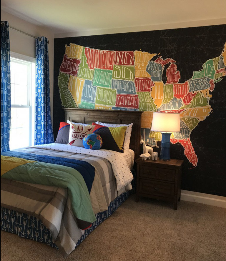 USA Map Wall Mural in kids room