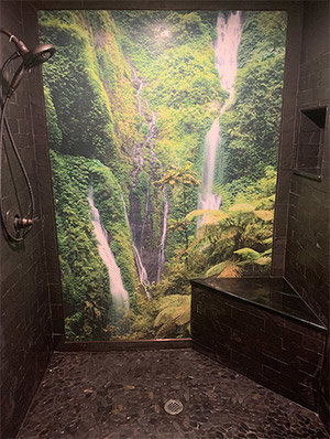 Madakaripura Waterfall in East Java, Indonesia Wallpaper Mural in bathroom