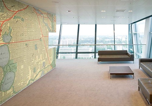 Vintage Minneapolis Map Mural Wallpaper in property management space