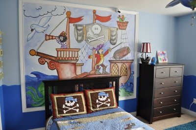 custom wall mural in kids room