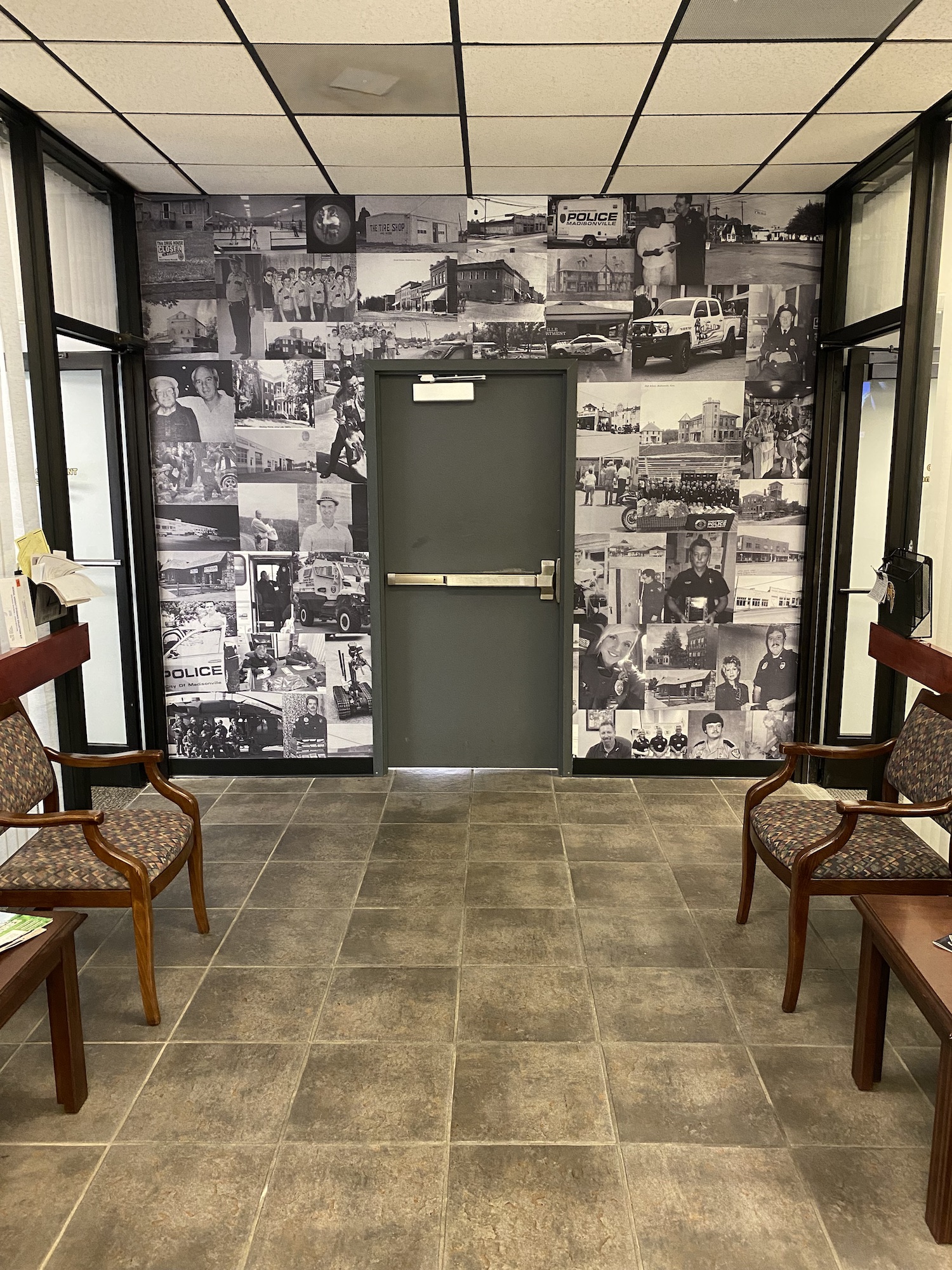 Murals inside police station