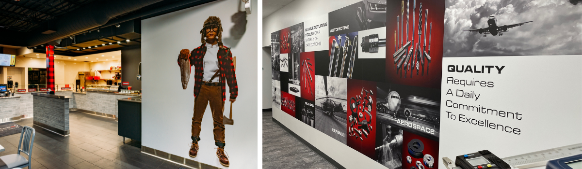 2 examples of murals us to reinforce branding