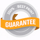 Circular logo with 100% Best Print Guarantee text