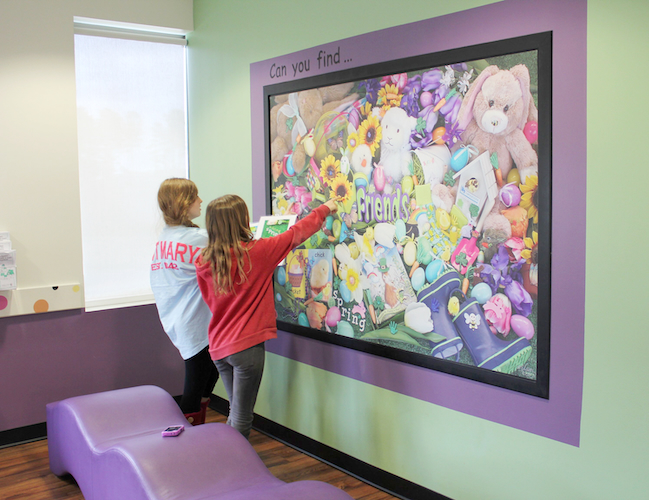 Custom seek and find photo pediatric medical wall mural