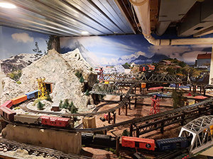 Nordic Harbour Wallpaper Mural as model train backdrop