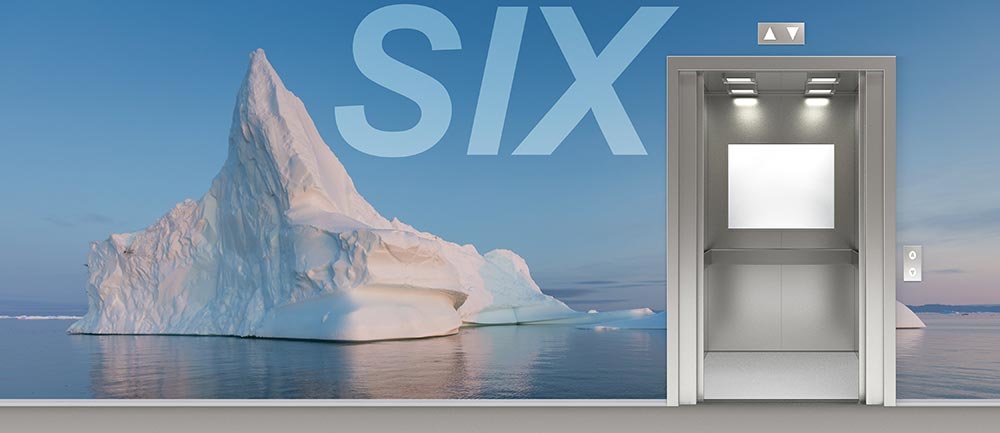 Wall Mural Of A White Iceberg Floating On Calm Ocean Waters Surrounding An Elevator On 6th Floor