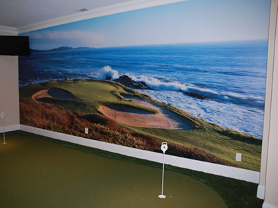 Pebble Beach Golf Links - 7th Hole Wallpaper Mural in putting practice area