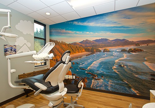 Cannon Beach View Wall Mural in dental office