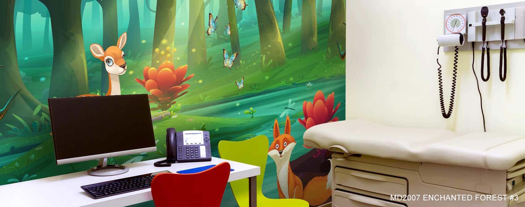 Enchanted Forest #3 Wall Mural in pediatric medical office